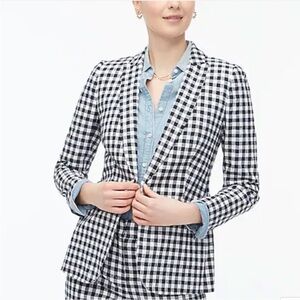 J. Crew Gingham linen-blend Holland 
 Women's Blazer‎ Size 10 NWT